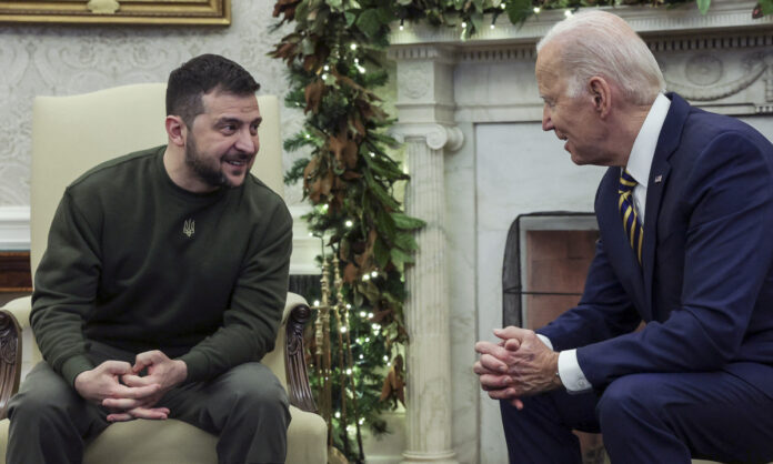 President Biden Meets With Ukrainian President Volodymyr Zelensky In The Oval Office Of White House
