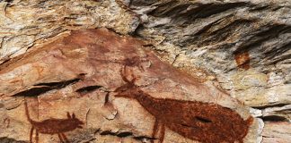Pinturas rupestres encontradas em sitios arqueologicos