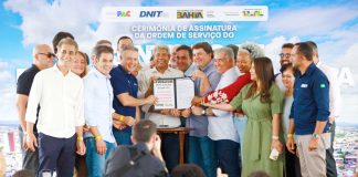 Governador Jerônimo Rodrigues e ministro Renan Filho assinam ordem de serviço para duplicação de trecho da BR-324 em Feira de Santana