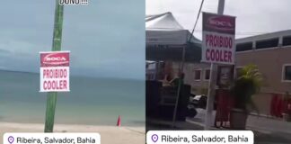 Moradores denunciam proibição de cooler na praia da Ribeira Moradores denunciam proibição de cooler na praia da Ribeira