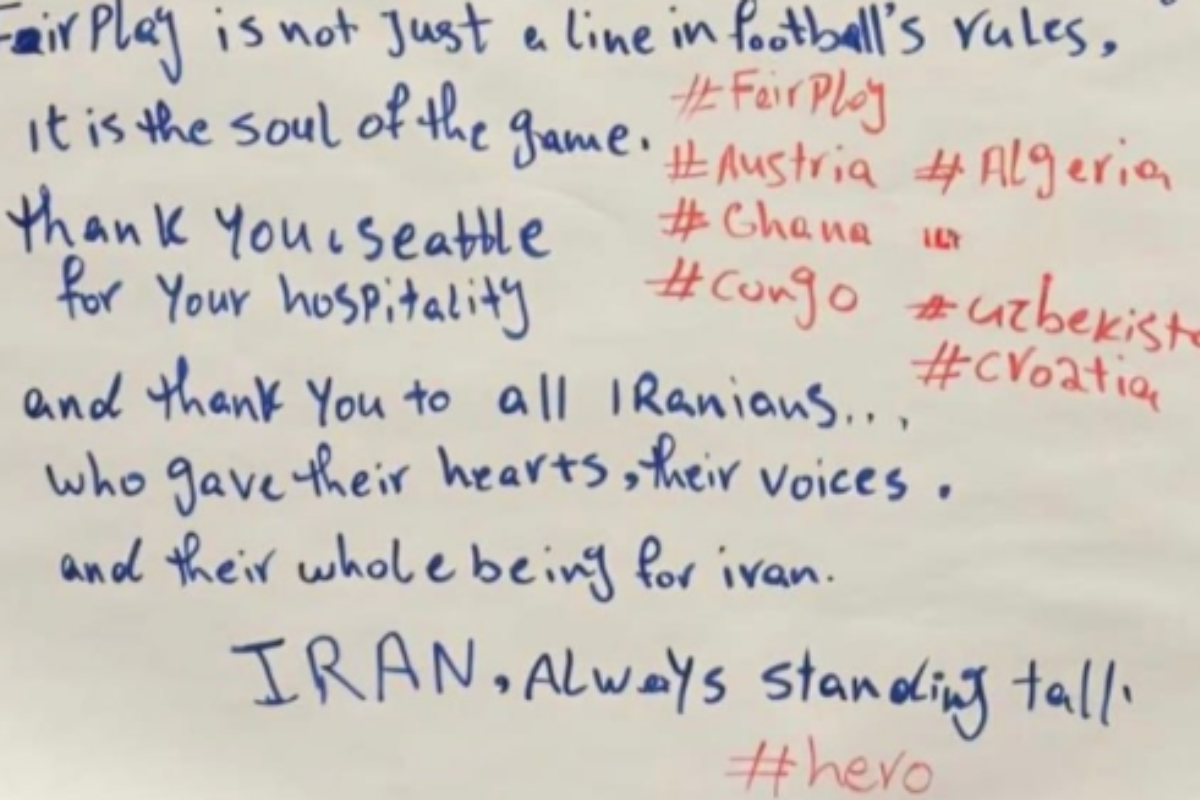 “Sempre de cabeça erguida”, destaca seleção do Irã em carta deixada no vestiário após jogo da Copa