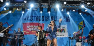 Jéssica Montez marca presença nos festejos juninos do Pelourinho 